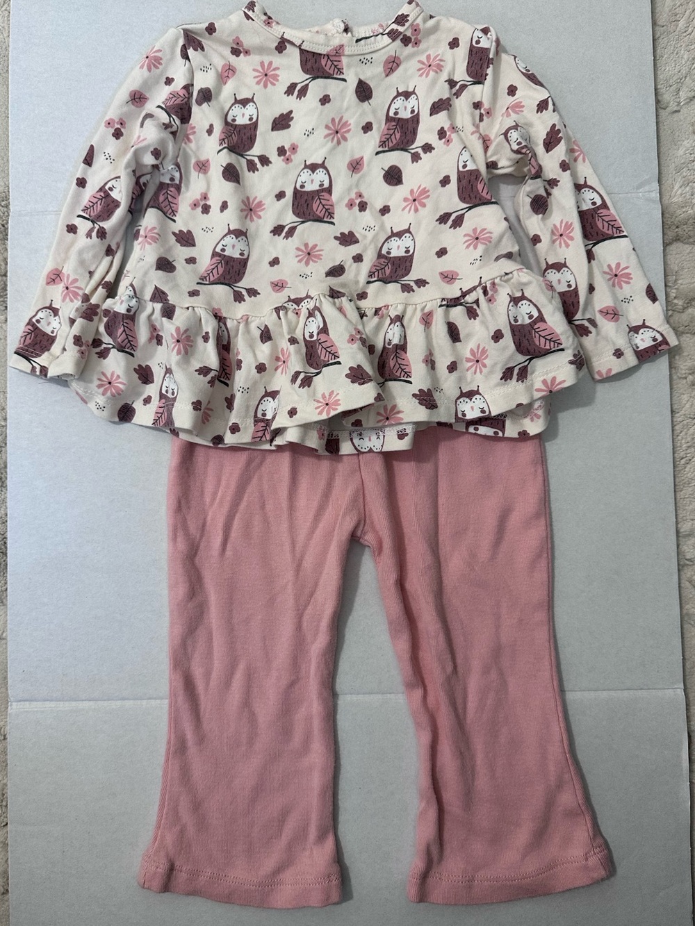 TESA BABE Hootie Owl Print Outfit 12-18 Months